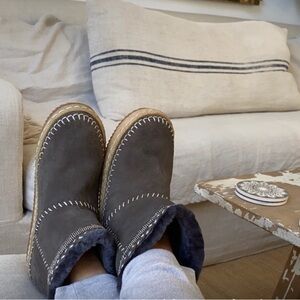 Anthropologie Gray Laidback London Ankle Boots. Gray, size 39 (7.5-8)